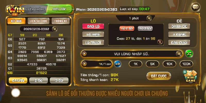 Sảnh lô đề đổi thưởng được nhiều người chơi ưa chuộng 